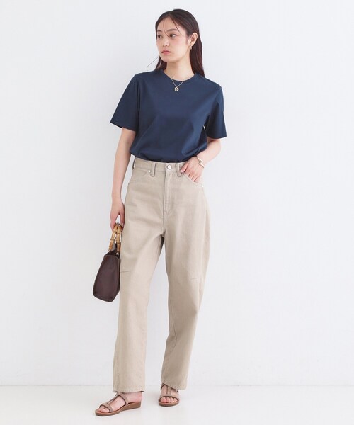 OPAQUE.CLIP(オペークドットクリップ)の「オーガニックコットン混ベーシックTシャツ【洗濯機OK】《SS~LL》(Tシャツ/カットソー・レディース・ネイビー/ホワイト/ライトベージュ/ブラック・34/36/38/40/42)」の20枚目の写真