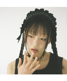 CLUTSTUDIO（クルロトスタジオ）の「ゴシックレースアップヘッドドレス - ブラック（ヘアピン）」