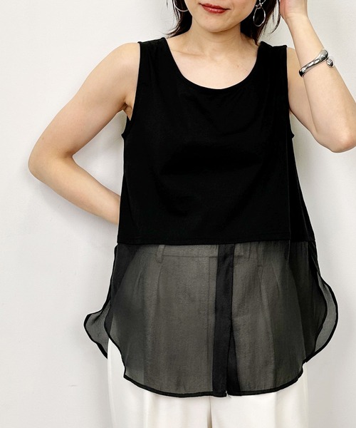 PICCIN(ピッチン)の「レイヤードタンクトップ(タンクトップ・レディース・オフホワイト/ブラック・M)」の15枚目の写真