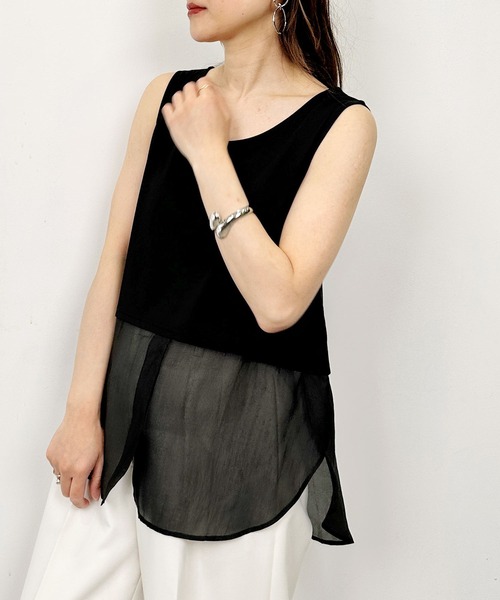 PICCIN(ピッチン)の「レイヤードタンクトップ(タンクトップ・レディース・オフホワイト/ブラック・M)」の14枚目の写真