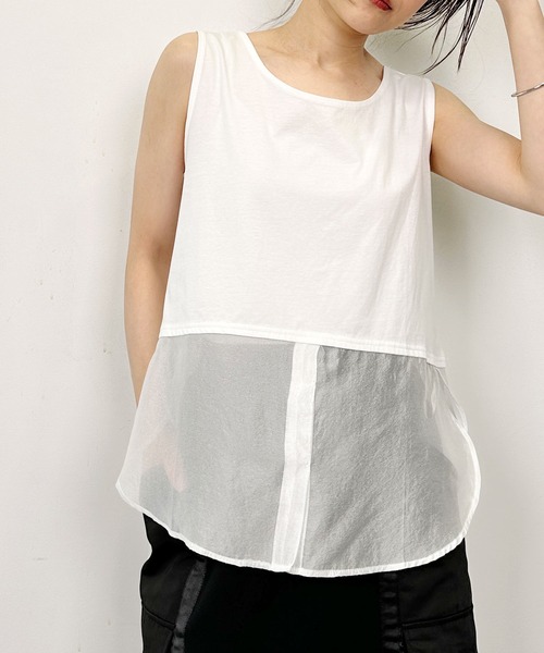 PICCIN(ピッチン)の「レイヤードタンクトップ(タンクトップ・レディース・オフホワイト/ブラック・M)」の22枚目の写真