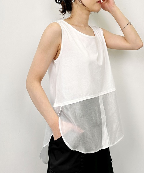 PICCIN(ピッチン)の「レイヤードタンクトップ(タンクトップ・レディース・オフホワイト/ブラック・M)」の19枚目の写真