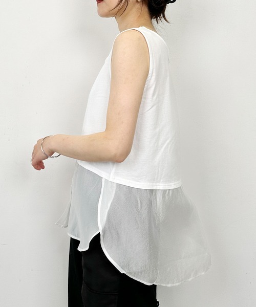 PICCIN(ピッチン)の「レイヤードタンクトップ(タンクトップ・レディース・オフホワイト/ブラック・M)」の21枚目の写真
