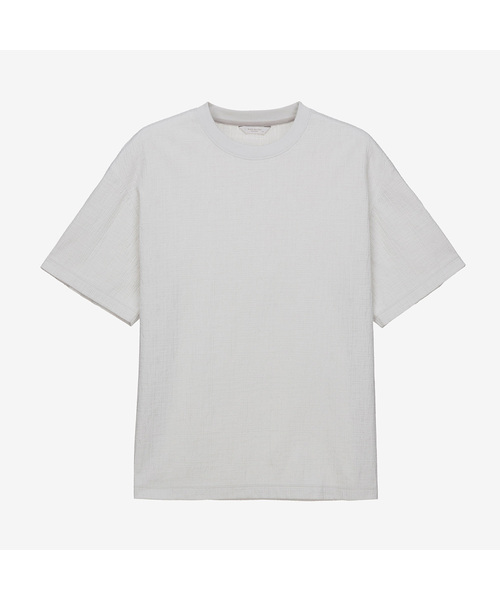 MINDBRIDGE(マインドブリッジ)の「組織変形セミオーバーフィットTシャツ - 2カラー MYTS3125(Tシャツ/カットソー・メンズ・ホワイト/ライトグレー・100/110/95/105)」の1枚目の写真