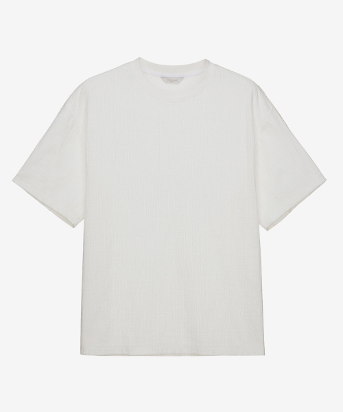MINDBRIDGE(マインドブリッジ)の「組織変形セミオーバーフィットTシャツ - 2カラー MYTS3125(Tシャツ/カットソー・メンズ・ホワイト/ライトグレー・100/110/95/105)」の4枚目の写真