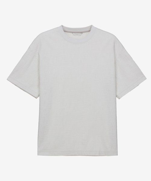 MINDBRIDGE(マインドブリッジ)の「組織変形セミオーバーフィットTシャツ - 2カラー MYTS3125(Tシャツ/カットソー・メンズ・ホワイト/ライトグレー・100/110/95/105)」の6枚目の写真