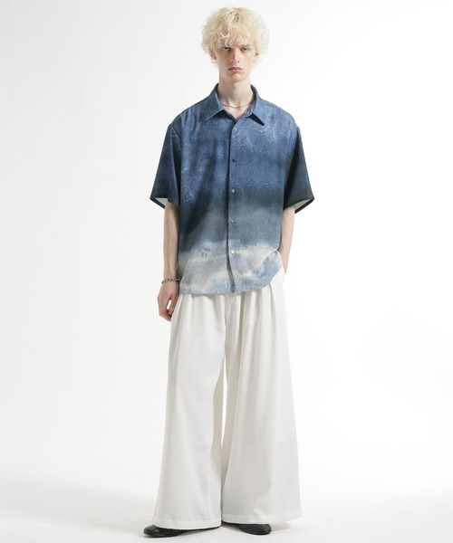 HARE（ハレ）の「HARE ART EDITシャツ(HARE)（シャツ/ブラウス・メンズ・ブルー/ブラック/ベージュ・MEDIUM/SMALL）」の7枚目の写真