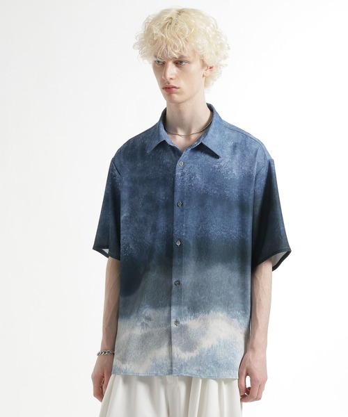 HARE（ハレ）の「HARE ART EDITシャツ(HARE)（シャツ/ブラウス・メンズ・ブルー/ブラック/ベージュ・MEDIUM/SMALL）」の12枚目の写真