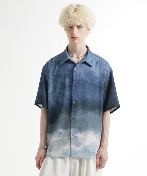 HARE（ハレ）の「HARE ART EDITシャツ(HARE)（シャツ/ブラウス・メンズ・ブルー/ブラック/ベージュ・MEDIUM/SMALL）」の13枚目の写真