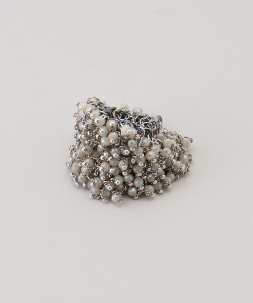 VERMEIL par iena(ヴェルメイユパーイエナ)の「JEAN FRANCOIS MIMILLA ジャンフランソワミミラ Glass Beads & Stee リング BAG101(リング・レディース・シルバー・FREE)」の1枚目の写真