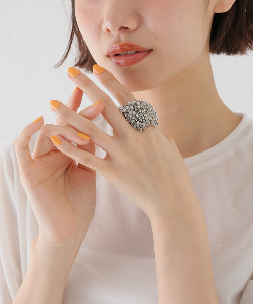 VERMEIL par iena(ヴェルメイユパーイエナ)の「JEAN FRANCOIS MIMILLA ジャンフランソワミミラ Glass Beads & Stee リング BAG101(リング・レディース・シルバー・FREE)」の5枚目の写真