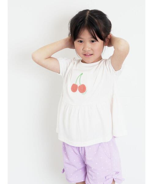 Samansa Mos2 Lagom(サマンサモスモスラーゴム)の「【吸水速乾】サクランボさがら刺繍Tシャツ(Tシャツ/カットソー・キッズ・オフホワイト/ピンク・130/95/120/110/100)」の20枚目の写真