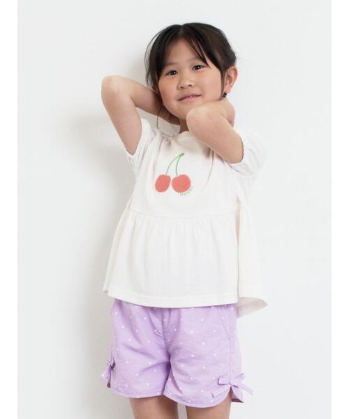Samansa Mos2 Lagom(サマンサモスモスラーゴム)の「【吸水速乾】サクランボさがら刺繍Tシャツ(Tシャツ/カットソー・キッズ・オフホワイト/ピンク・130/95/120/110/100)」の21枚目の写真