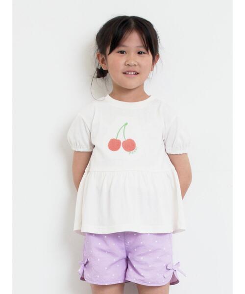吸水速乾】サクランボさがら刺繍Tシャツ（Tシャツ/カットソー