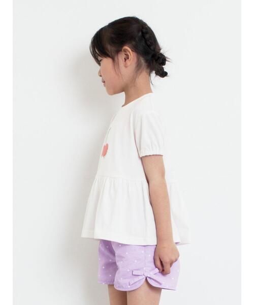 Samansa Mos2 Lagom(サマンサモスモスラーゴム)の「【吸水速乾】サクランボさがら刺繍Tシャツ(Tシャツ/カットソー・キッズ・オフホワイト/ピンク・130/95/120/110/100)」の4枚目の写真