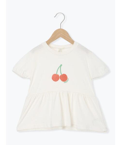 Samansa Mos2 Lagom(サマンサモスモスラーゴム)の「【吸水速乾】サクランボさがら刺繍Tシャツ(Tシャツ/カットソー・キッズ・オフホワイト/ピンク・130/95/120/110/100)」の11枚目の写真