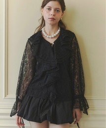 Scalloped lace blouse/スカラップドレースブラウス