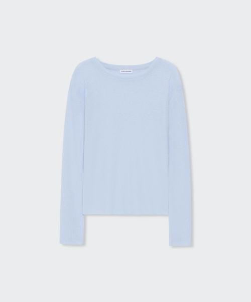 MUSINSA STANDARD WOMAN（ムシンサスタンダードウーマン）の「ウィメンズリネンライク長袖ニットTシャツ[スカイブルー]（ニット/セーター・レディース・その他・LARGE/SMALL/MEDIUM/X-SMALL）」の5枚目の写真