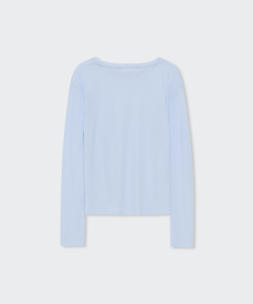 MUSINSA STANDARD WOMAN（ムシンサスタンダードウーマン）の「ウィメンズリネンライク長袖ニットTシャツ[スカイブルー]（ニット/セーター・レディース・その他・LARGE/SMALL/MEDIUM/X-SMALL）」の6枚目の写真