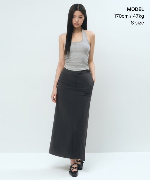 MUSINSA STANDARD WOMAN（ムシンサスタンダードウーマン）の「[クールタンダード] ウィメンズ ストレート マキシスカート [グレー]（スカート・レディース・その他・X-SMALL/SMALL/MEDIUM/LARGE）」の2枚目の写真