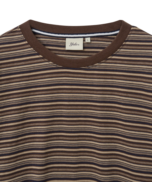 YALE(イェール)の「マルチストライプ長袖Tシャツ_ブラウン(Tシャツ/カットソー・レディース・その他・SMALL/MEDIUM/LARGE/X-LARGE)」の3枚目の写真
