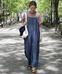 リネンデニム サロペット
