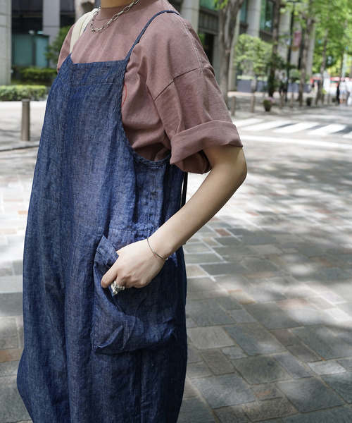 JOURNAL STANDARD LUXE(ジャーナルスタンダード ラックス)の「リネンデニム サロペット(サロペット/オーバーオール・レディース・ネイビー・FREE)」の18枚目の写真