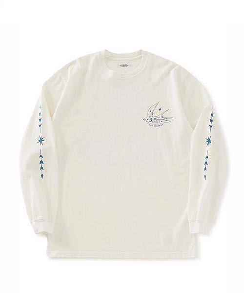 HOLLYWOOD RANCH MARKET(ハリウッドランチマーケット)の「フリーバードHRM ロングスリーブTシャツ(Tシャツ/カットソー・メンズ・ブラック/ホワイト・M/S/L/XL)」の1枚目の写真