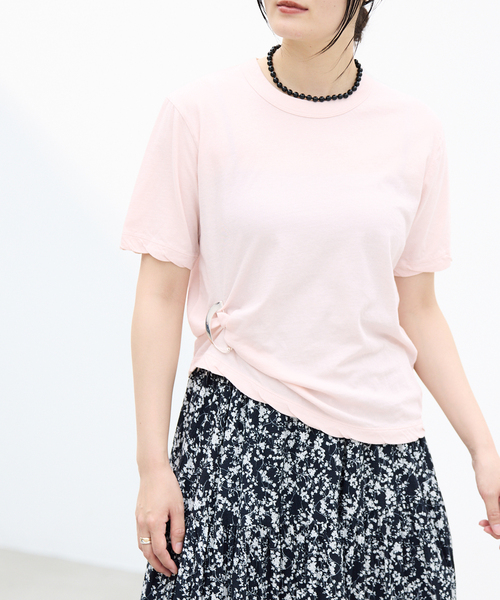 IENA(イエナ)の「ATON/エイトン FRESCA SINGLE JERSEY SS EX Tシャツ(Tシャツ/カットソー・レディース・ブラック系その他/ピンク系その他/ホワイト/ブラウン・FREE)」の4枚目の写真