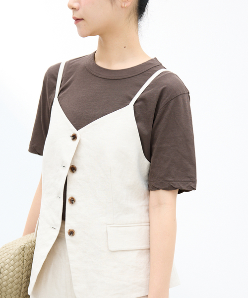 IENA(イエナ)の「ATON/エイトン FRESCA SINGLE JERSEY SS EX Tシャツ(Tシャツ/カットソー・レディース・ブラック系その他/ピンク系その他/ホワイト/ブラウン・FREE)」の3枚目の写真