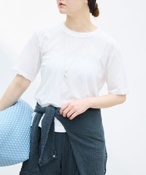 IENA(イエナ)の「ATON/エイトン FRESCA SINGLE JERSEY SS EX Tシャツ(Tシャツ/カットソー・レディース・ブラック系その他/ピンク系その他/ホワイト/ブラウン・FREE)」の5枚目の写真