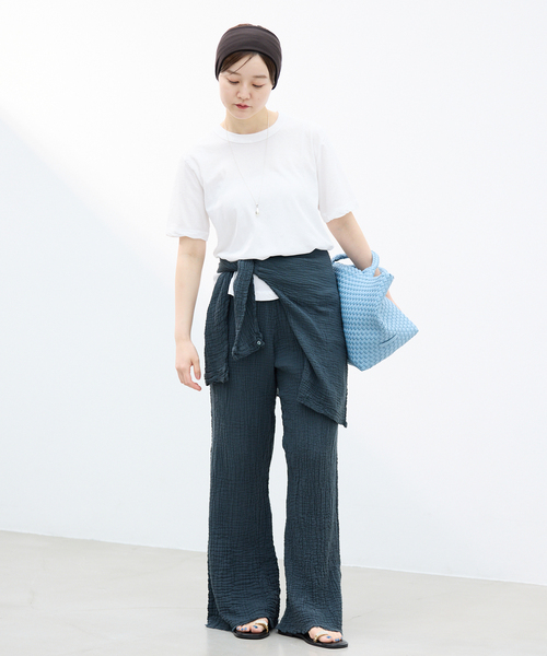 IENA(イエナ)の「ATON/エイトン FRESCA SINGLE JERSEY SS EX Tシャツ(Tシャツ/カットソー・レディース・ブラック系その他/ピンク系その他/ホワイト/ブラウン・FREE)」の10枚目の写真