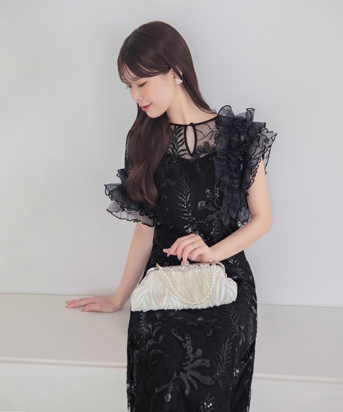 Leja（レジャ）の「【LEJA】アシンメトリーチュールフリルスパンコール