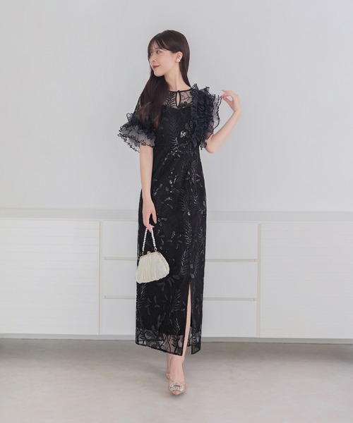 Leja（レジャ）の「【LEJA】アシンメトリーチュールフリルスパンコール