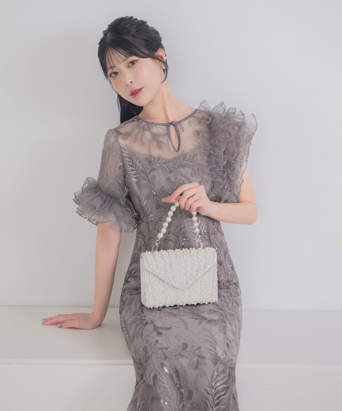 Leja（レジャ）の「【LEJA】アシンメトリーチュールフリルスパンコール