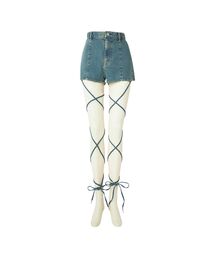 HYSTERIC GLAMOUR | サイドギャザーレッグラップショートパンツ(デニムパンツ)
