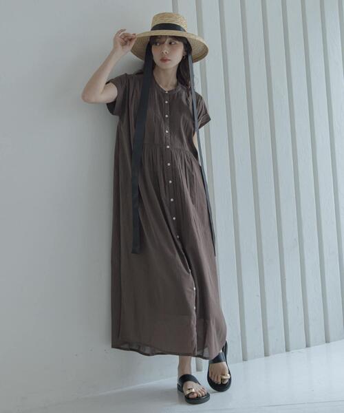 URBAN RESEARCH Sonny Label（アーバンリサーチサニーレーベル）の「エアリーコットンピンタックワンピース（ワンピース・レディース・ブルー/ブラック/ブラウン・FREE）」の13枚目の写真
