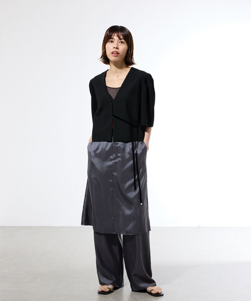 IENA(イエナ)の「《セットアップ対応/一部店舗限定》カルゼショート丈パフジャケット(その他アウター・レディース・ブラウン/ブラック・FREE)」の3枚目の写真