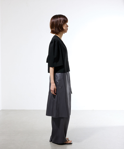IENA(イエナ)の「《セットアップ対応/一部店舗限定》カルゼショート丈パフジャケット(その他アウター・レディース・ブラウン/ブラック・FREE)」の15枚目の写真