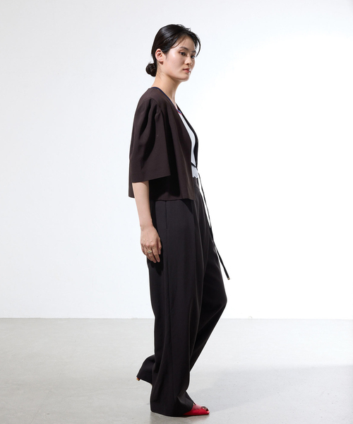 IENA(イエナ)の「《セットアップ対応/一部店舗限定》カルゼショート丈パフジャケット(その他アウター・レディース・ブラウン/ブラック・FREE)」の21枚目の写真