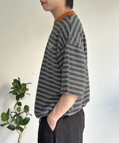 CPCM(シーピーシーエム)の「インディゴボーダーT(Tシャツ/カットソー・レディース・ネイビー/ブラック/サックスブルー・SMALL/MEDIUM/LARGE)」の5枚目の写真