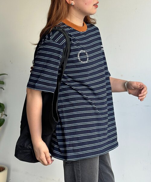 CPCM(シーピーシーエム)の「インディゴボーダーT(Tシャツ/カットソー・レディース・ネイビー/ブラック/サックスブルー・SMALL/MEDIUM/LARGE)」の12枚目の写真