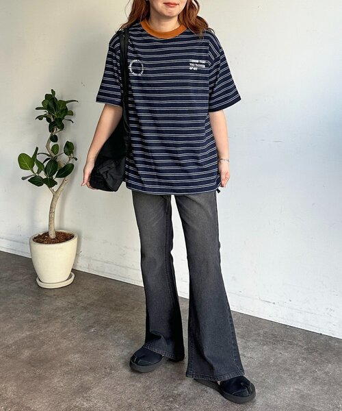 CPCM(シーピーシーエム)の「インディゴボーダーT(Tシャツ/カットソー・レディース・ネイビー/ブラック/サックスブルー・SMALL/MEDIUM/LARGE)」の13枚目の写真