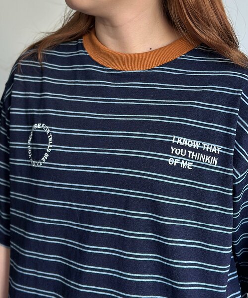 CPCM(シーピーシーエム)の「インディゴボーダーT(Tシャツ/カットソー・レディース・ネイビー/ブラック/サックスブルー・SMALL/MEDIUM/LARGE)」の14枚目の写真