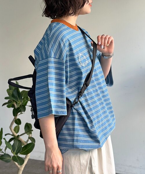 CPCM(シーピーシーエム)の「インディゴボーダーT(Tシャツ/カットソー・レディース・ネイビー/ブラック/サックスブルー・SMALL/MEDIUM/LARGE)」の22枚目の写真
