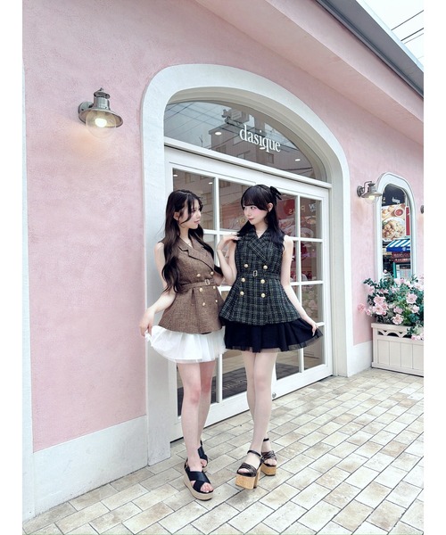 NOMAE(ノーマエ)の「テーラードジレドッキングミニワンピース(ワンピース・レディース・グレー/ブラック/ブルー系その他/ブラック系その他/ピンク系その他/ブラウン系その他・FREE)」の21枚目の写真