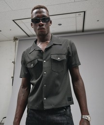 ANDER HUNK（アンダーハンク）の「Compact Open Collar Stripe Shirts コンパクトオープンカラーストライプシャツ（シャツ/ブラウス）」