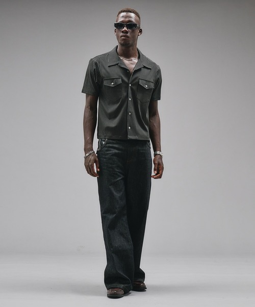 ANDER HUNK(アンダーハンク)の「Compact Open Collar Stripe Shirts/コンパクトオープンカラーストライプシャツ(シャツ/ブラウス・メンズ・グレー/ブラック・SMALL/MEDIUM/LARGE)」の11枚目の写真
