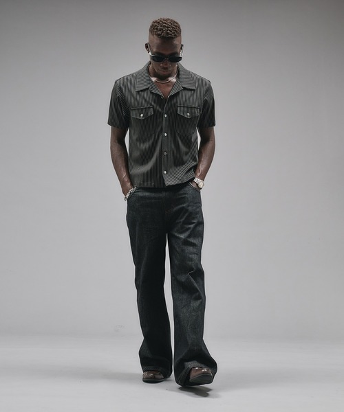 ANDER HUNK(アンダーハンク)の「Compact Open Collar Stripe Shirts/コンパクトオープンカラーストライプシャツ(シャツ/ブラウス・メンズ・グレー/ブラック・SMALL/MEDIUM/LARGE)」の12枚目の写真