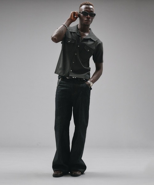 ANDER HUNK(アンダーハンク)の「Compact Open Collar Stripe Shirts/コンパクトオープンカラーストライプシャツ(シャツ/ブラウス・メンズ・グレー/ブラック・SMALL/MEDIUM/LARGE)」の13枚目の写真